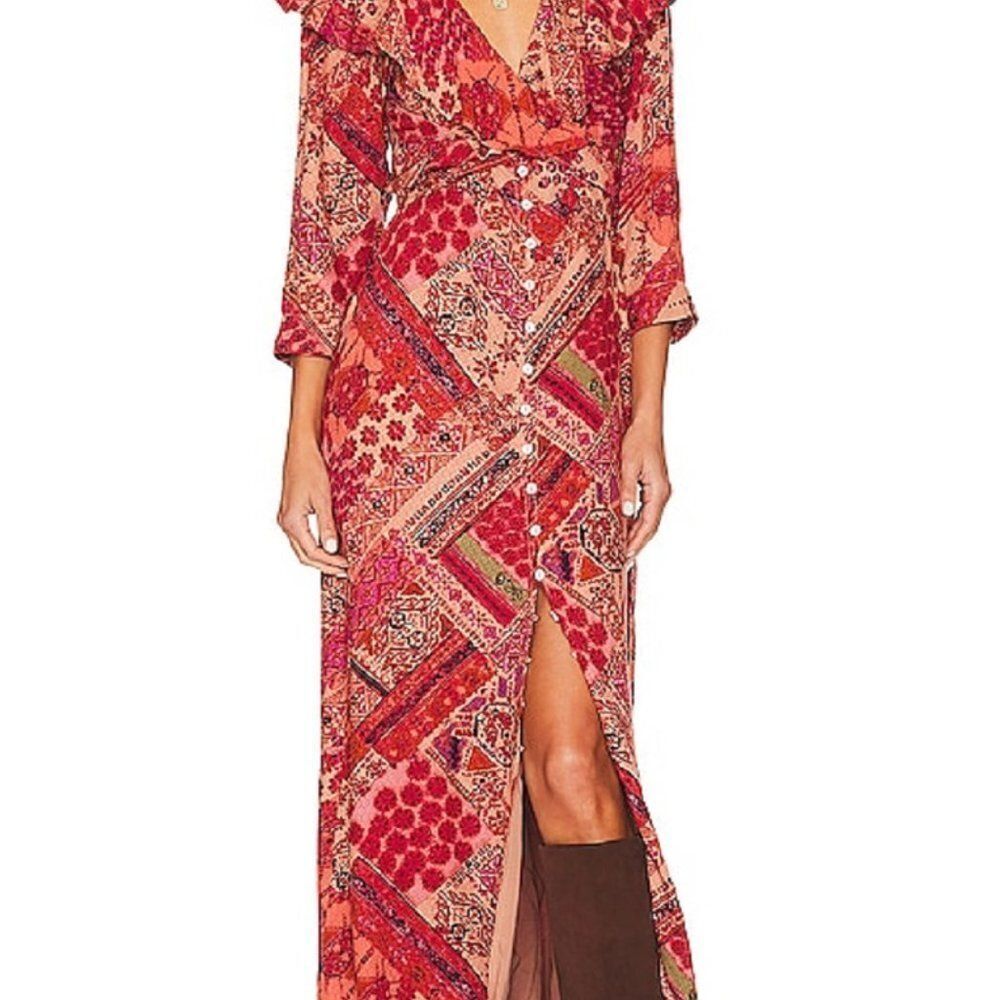 NWOT Free People Boho Robe Lennon Dress Maxi Button Front Size Small Retail $168 - Picture 8 of 16